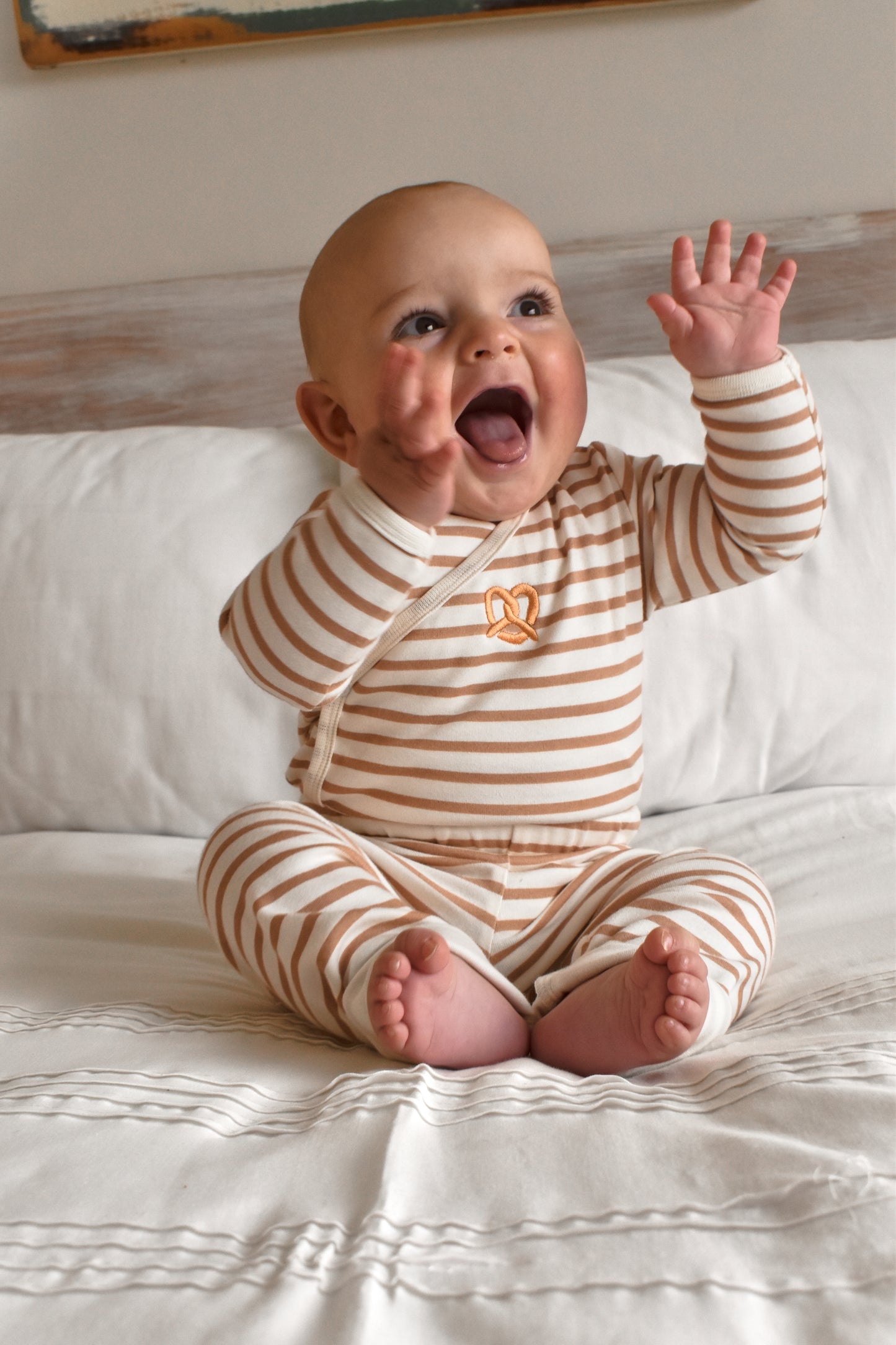 Long Sleeved Pretzel Striped Romper