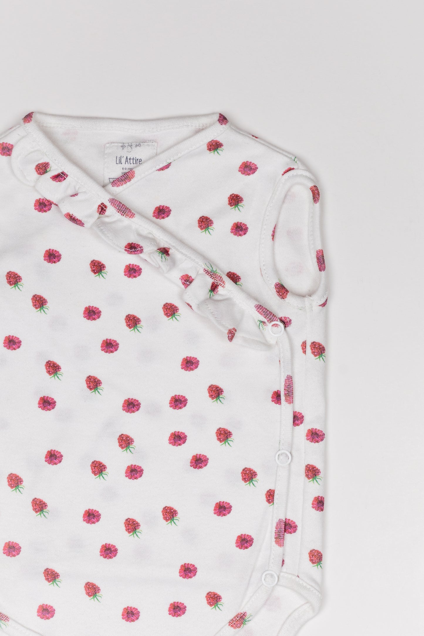WRAP FRILL ROMPER - RASPBERRIES