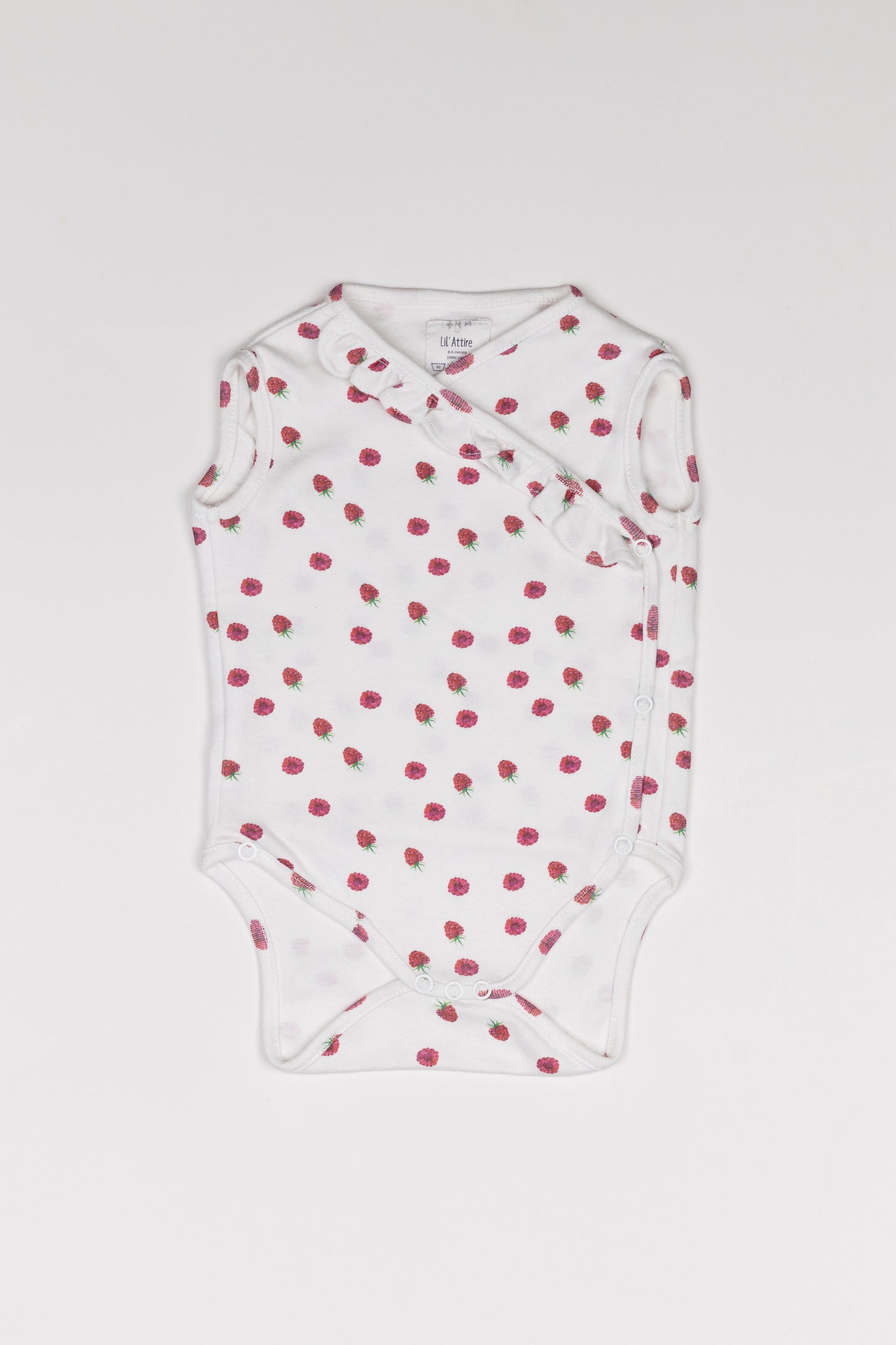 WRAP FRILL ROMPER - RASPBERRIES