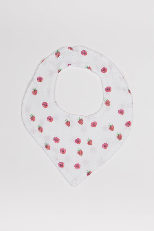 MUSLIN BIB- RASPBERRY